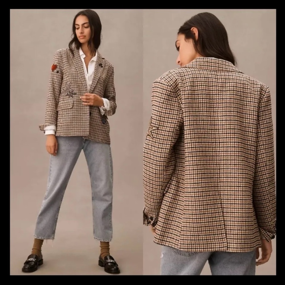 NWT Anthropologie Appliqué Blazer